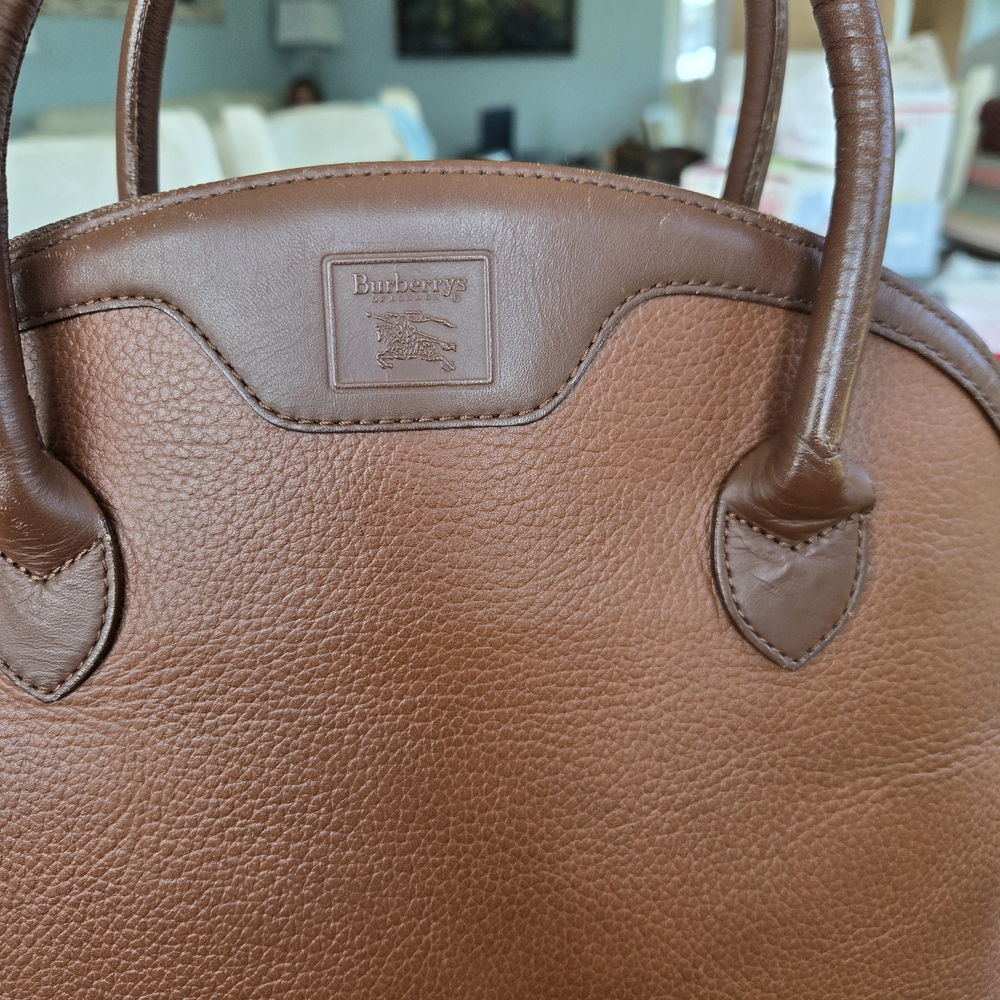 Burberry Brown Leather Satchel with Structured Design